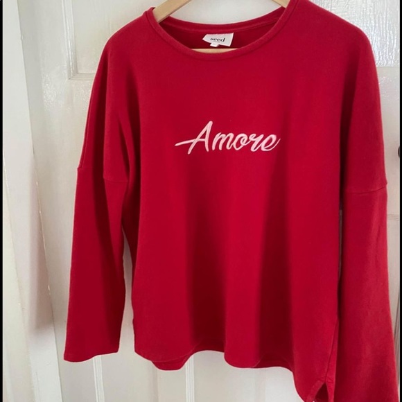 Seed Heritage Sweaters - SEED Heritage Red ‘Amore’ Pullover Cotton Sweater Jumper